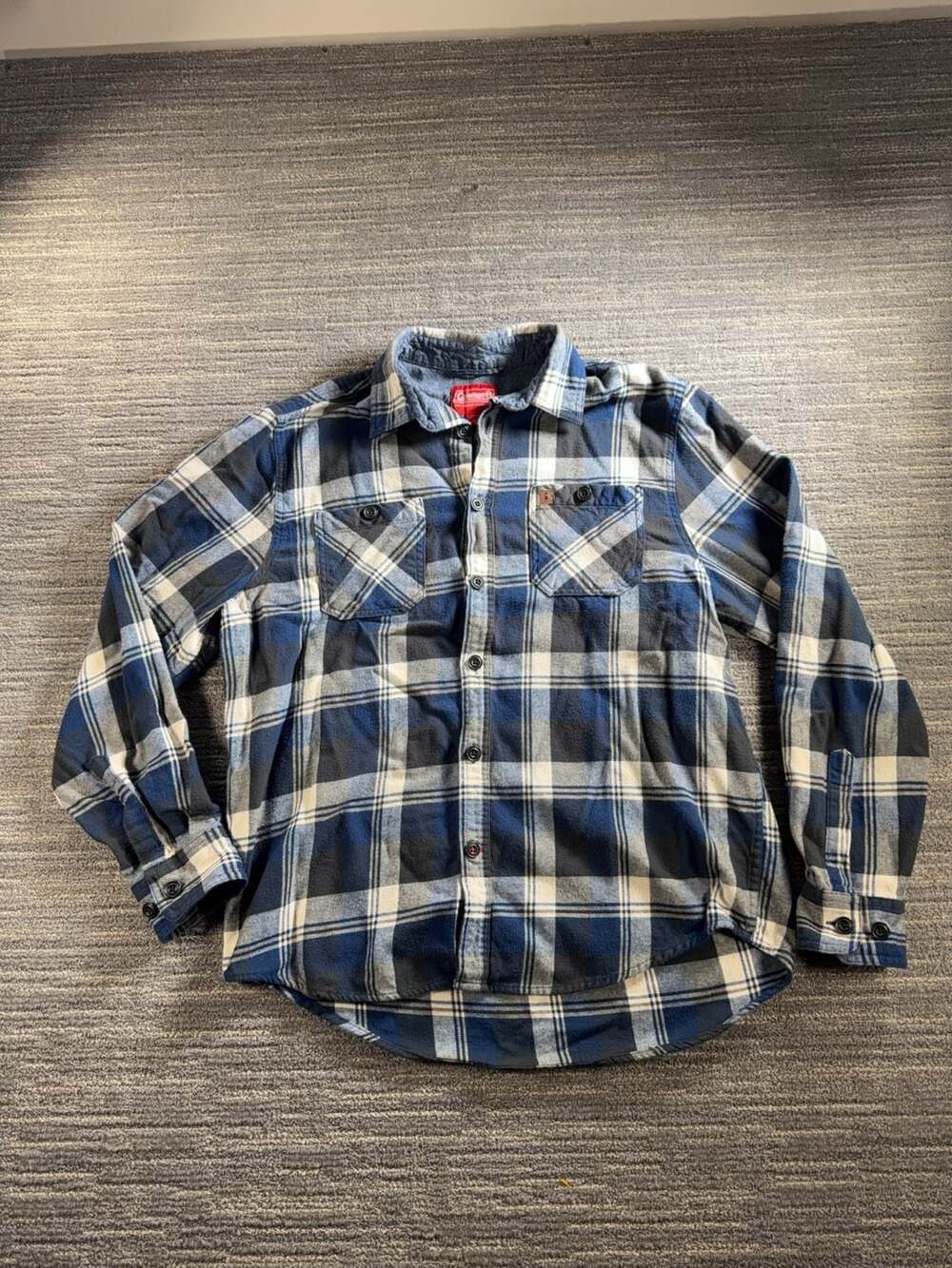 Coleman Men's Blue Plaid Long Sleeve Flannel Shirt Size L